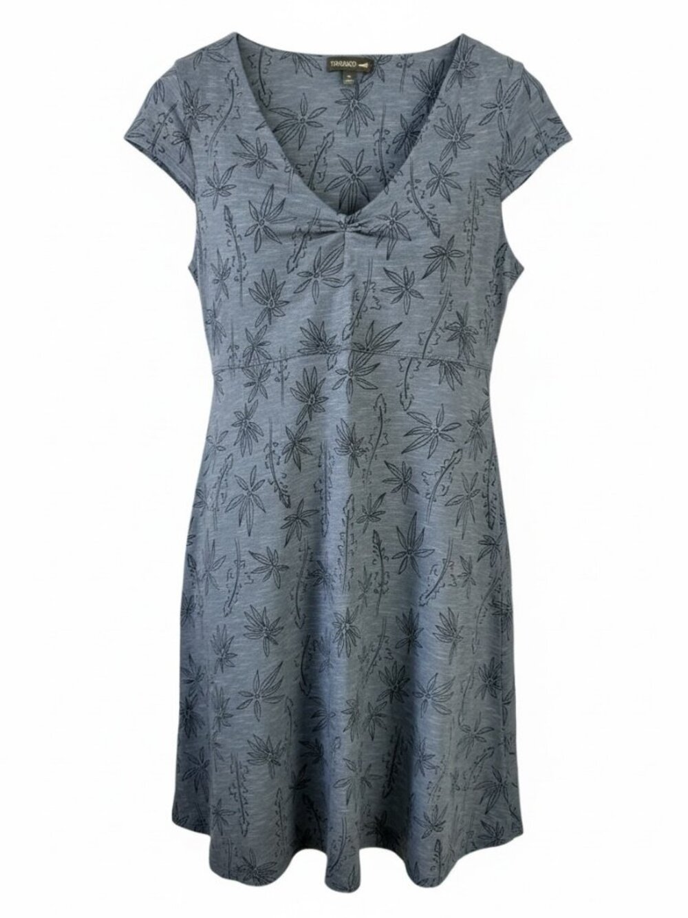 TOAD & CO Blue Floral Print Casual Dress Boho Summer Stretch comfy size m